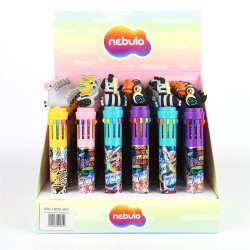 Golyóstoll 10színű, safari, 30 db/display Nebulo Golyóstoll Nebulo