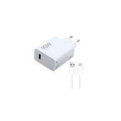 Töltő hálózati XIAOMI HYPERCHARGE COMBO USB aljzat (90W, gyorstöltő + Type-C kábel) fehér Telefontöltő, kábel REDMI