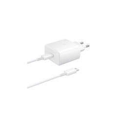 Töltő hálózati SAMSUNG Type-C aljzat (45W, PD gyorstöltő + 100cm Type-C kábel) fehér Telefontöltő, kábel Samsung