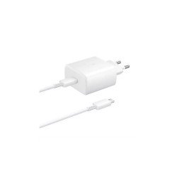 Töltő hálózati SAMSUNG Type-C aljzat (45W, PD gyorstöltő + 100cm Type-C kábel) fehér Telefontöltő, kábel Samsung