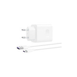 Töltő hálózati HUAWEI USB aljzat (40W, PD gyorstöltő + Type-C kábel) fehér Telefontöltő, kábel Huawei