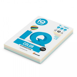 Másolópapír, színes, A4, 80g. vegyes színek IQ 4x25ív/csomag, pasztell, 4 klf. szín Másolópapír színes IQ