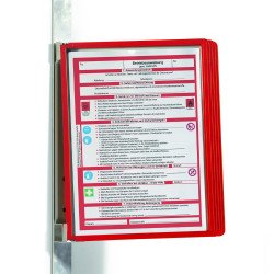 Bemutatótábla tartó, Durable Vario® Magnet Wall 5, piros Bemutatótábla, mágneses info keret Durable