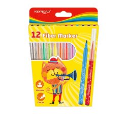 Rostirón, filctoll készlet 2 mm 12 db/bliszter Keyroad vegyes színek Filctoll Keyroad