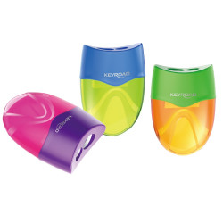 Hegyező 2 lyukú tartályos 12 db/display Keyroad Mellow vegyes színek Hegyező Keyroad