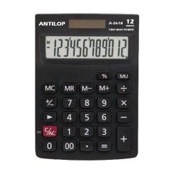 Számológép asztali 12 számjegy nagy, döntött kijelző Antilop A-2618 Számológép Antilop
