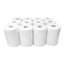 Kéztörlő 2 rétegű tekercses átmérő: 14 cm 100 % cellulóz duda nélküli 12 tekercs/karton_090631A-DN hófehér Papírtörlők Egyéb