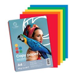 Másolópapír, színes, vegyes színek A4, 80g Bluering® 5x20 ív/csomag, intenzív színes Másolópapír színes Bluering