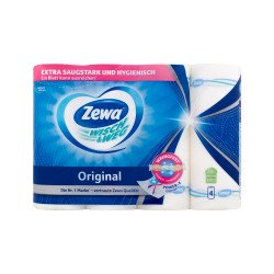 Háztartási papírtörlő kéztörlő 2 rétegű 4 tekercs/csomag Wish&Weg Original Zewa fehér Papírtörlők Zewa
