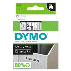Feliratozógép szalag Dymo D1 S0720530/45013 12mmx7m ORIGINAL fekete/fehér Nyomtató és feliratozó gép, kellékek Dymo