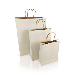 Sodrottfüles papírtáska 220x330mm 100mm talp M méret 200 db/doboz, fehér Papírzacskó , zsák h-Green