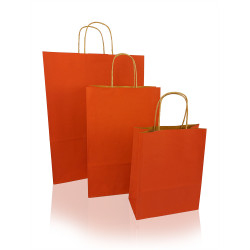 Sodrottfüles papírtáska 320x420mm 150mm talp L méret 200 db/doboz, piros Papírzacskó , zsák h-Green