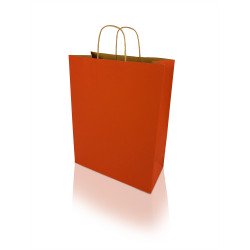 Sodrottfüles papírtáska 320x420mm 150mm talp L méret 200 db/doboz, piros Papírzacskó , zsák h-Green