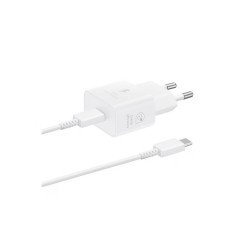 Töltő hálózati SAMSUNG Type-C aljzat (25W, GaN, PD gyorstöltő + Type-C kábel) fehér Telefontöltő, kábel Samsung
