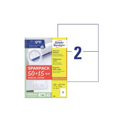 Etikett címke, 210x148mm, univerzális, 65 lap, 2 címke/lap Avery, fehér Etikett - címke Avery