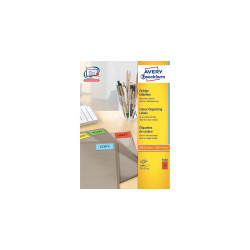 Etikett címke, 70 x37mm, univerzális, 24 címke/ív, 100 ív/doboz, Avery piros Etikett - címke Avery