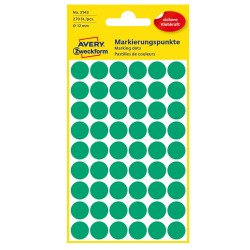 Etikett címke, o12mm, jelölésre, 54 címke/ív, 5 ív/doboz, Avery zöld Etikett - címke Avery