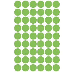 Etikett címke, o12mm, jelölésre, világos 54 címke/ív, 5 ív/doboz, Avery zöld Etikett - címke Avery