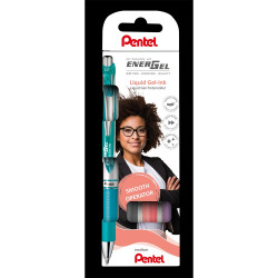 Rollertoll zselés 0.7mm, Pentel EnerGel BL77-4, írásszín korall, orgona, szürke, türkiz Rollertoll Pentel