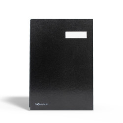 Aláírókönyv, 20lap, A4 Pagna 24192 műanyag borító fekete Aláírókönyv, előrendező Pagna