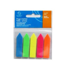 Jelölőcímke 12x50mm, 5x25lap, műanyag nyíl Bluering® 5 klf. szín Jelölőcímke Bluering