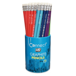 Grafitceruza HB, radíros, színestestű, Connect 72 db/csomag, Grafitceruza Connect