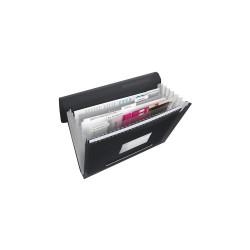 Irattartó mappa, harmonikamappa, A4, PP 6 rekeszes Esselte Vivida fekete Harmónika irattartó Esselte