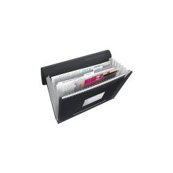 Irattartó mappa, harmonikamappa, A4, PP 6 rekeszes Esselte Vivida fekete Harmónika irattartó Esselte