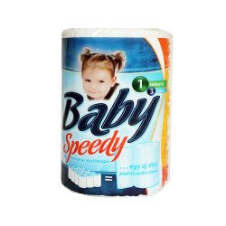 Háztartási papírtörlő kéztörlő 3 rétegű 100 lapos egyesével csomagolt Baby Speedy fehér Papírtörlők Egyéb