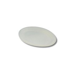 Papírtányér ovális 25,4  x 19,05 cm komposztálható cukornád 125 db/csomag natúr Street food - party kellékek Egyéb