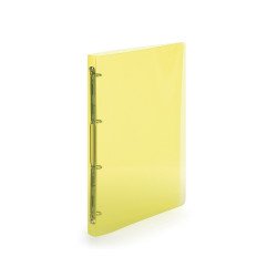 Gyűrűskönyv A4, 4 gyűrűs 2cm gerinc áttetsző PP, Karton P+P Lines sárga Gyűrűskönyv Karton