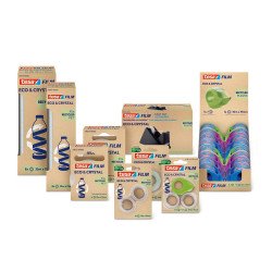 Ragasztószalag 19mmx10m irodai újrahasznosított 2 db víztiszta szalag+adagoló Tesa Eco & Crystal Ragasztószalag Tesa