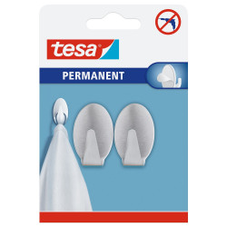 Akasztó, műanyag ovális, L méret, metál, 2 db Tesa Akasztók Tesa