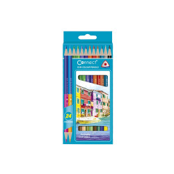 Színes ceruza készlet, kétvégű duocolor 12/24 szín Connect 24 klf. szín Színesceruza Connect