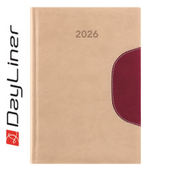 Határidőnapló Memphis A5 napi, fehér lapokkal bézs-padlizsán Dayliner 2026. Határidőnapló Dayliner
