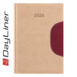 Határidőnapló Memphis B5 heti, fehér lapokkal bézs-padlizsán Dayliner 2026. Határidőnapló Dayliner