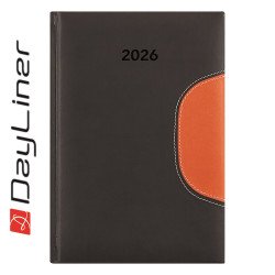 Határidőnapló Memphis B5 heti, fehér lapokkal fekete-narancs Dayliner 2026. Határidőnapló Dayliner