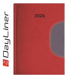 Határidőnapló Memphis B5 heti, fehér lapokkal piros-szürke Dayliner 2026. Határidőnapló Dayliner