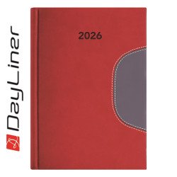 Határidőnapló Memphis B5 heti, fehér lapokkal piros-szürke Dayliner 2026. Határidőnapló Dayliner