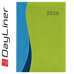 Határidőnapló Dubai A5 napi, fehér lapokkal kék-zöld Dayliner 2026. Határidőnapló Dayliner