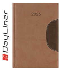 Határidőnapló Memphis B5 heti, fehér lapokkal barna-csokoládé Dayliner 2026. Határidőnapló Dayliner