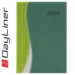 Határidőnapló Dubai A5 napi, fehér lapokkal zöld-zöld Dayliner 2026. Határidőnapló Dayliner