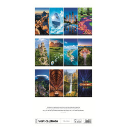 Falinaptár képes 315 × 630 mm, fehér lapokkal Verticalphoto Dayliner 2026. Falinaptár Dayliner