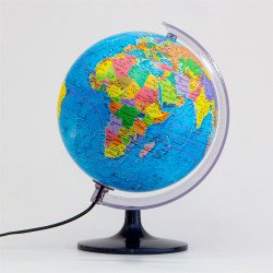Földgömb 25 cm-es politikai megvilágított Iskolai kiegészítő Belma