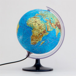 Földgömb 25 cm-es hegy-vízrajzi megvilágított Iskolai kiegészítő Belma