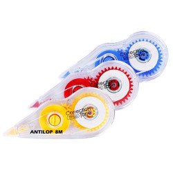 Hibajavító roller 5mmx8m eldobható Compact áttetszó test vegyes színekben Antilop Hibajavító roller Antilop