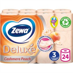 Toalettpapír 3 rétegű kistekercses 100 % cellulóz 150 lap/tekercs 24 tekercs/csomag Zewa Deluxe Cashmere Peach Toalettpapírok Zewa