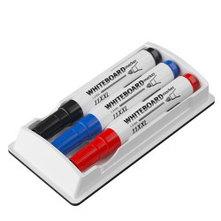 Táblamarker+törlő készlet Ico 3 klf.szín Táblamarker Ico