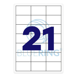 Etikett címke, 70x42,3mm, 100 lap, 21 címke/lap Bluering® Etikett - címke Bluering