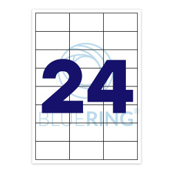 Etikett címke, 64,3x34mm, 100 lap, 24 címke/lap Bluering® Etikett - címke Bluering